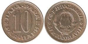 10 Para República Federativa Socialista de Yugoslavia (1943 -1992) Latón 