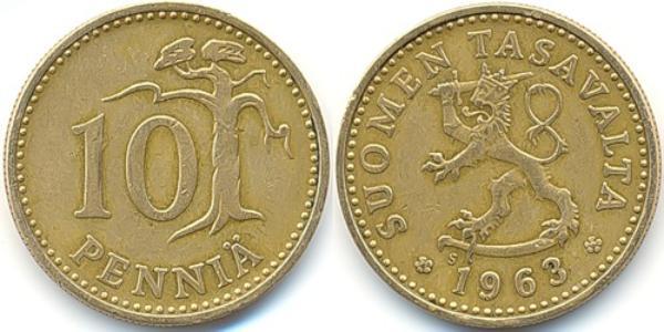 10 Penny Finlandia (1917 - ) Alluminio/Bronzo 