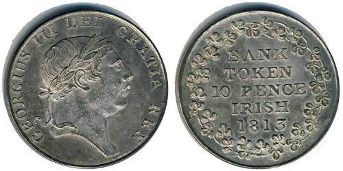 10 Penny Irlande (1922 - ) Argent George III (1738-1820)