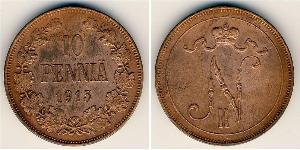 10 Penny Grand Duchy of Finland (1809 - 1917) Copper Nicholas II (1868-1918)