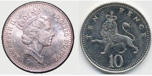 10 Penny United Kingdom (1922-) Copper/Nickel Elizabeth II (1926-2022)