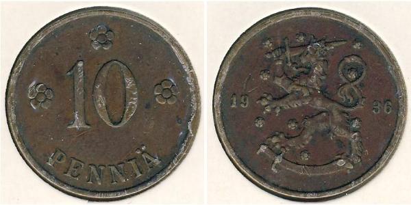 10 Penny Finlande (1917 - ) Cuivre 