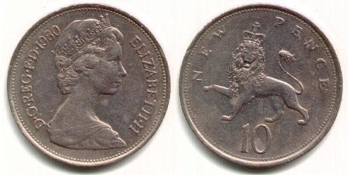 10 Penny Feriind Kiningrik (1922-) Cuivre/Nickel Elizabeth II (1926-2022)