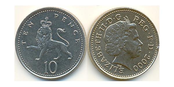 10 Penny Vereinigtes Königreich (1922-) Kupfer/Nickel Elizabeth II (1926-2022)