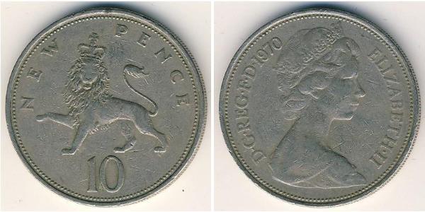 10 Penny Vereinigtes Königreich (1922-) Kupfer/Nickel Elizabeth II (1926-2022)