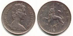 10 Penny Regno Unito (1922-) Rame/Nichel Elisabetta II (1926-2022)