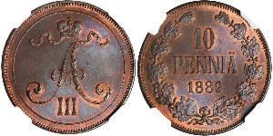 10 Penny Grand Duchy of Finland (1809 - 1917)  Alexander III (1845 -1894)