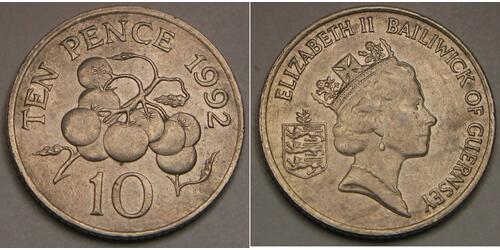 10 Penny 根西  伊丽莎白二世 (1926-2022)