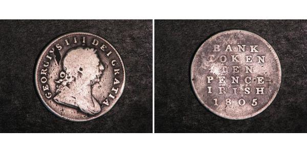 10 Penny 爱尔兰共和国 銀 喬治三世 (1738-1820)