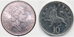 10 Penny United Kingdom (1922-) 镍/銅 伊丽莎白二世 (1926-2022)