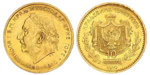 10 Perper  Montenegro Gold Nicholas I of Montenegro