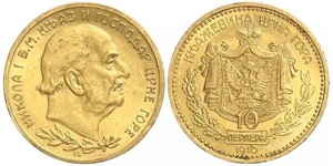 10 Perper  Montenegro Gold Nicholas I of Montenegro