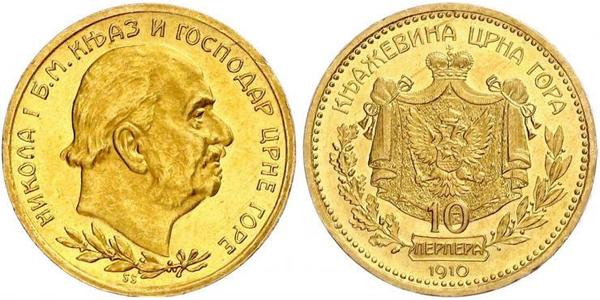 10 Perper  Montenegro Gold Nicholas I of Montenegro