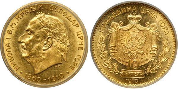 10 Perper  Montenegro Gold Nicholas I of Montenegro