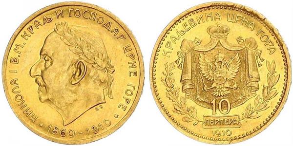 10 Perper  Montenegro Gold Nicholas I of Montenegro