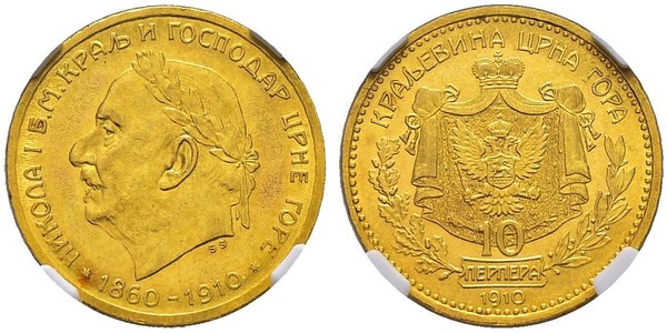 10 Perper  Montenegro Gold Nicholas I of Montenegro