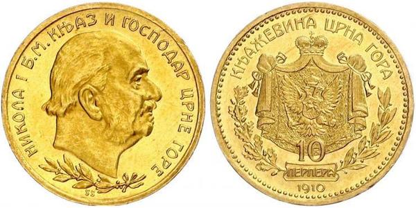 10 Perper  Montenegro 金 尼古拉一世 (蒙特內哥羅)