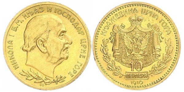 10 Perper  Montenegro 金 尼古拉一世 (蒙特內哥羅)