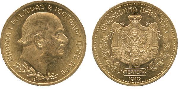 10 Perper  Montenegro 金 尼古拉一世 (蒙特內哥羅)