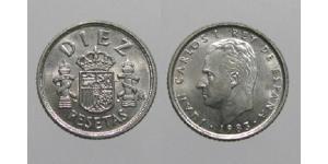 10 Peseta Kingdom of Spain (1976 - ) Copper/Nickel Juan Carlos I of Spain (1938 - )