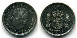 10 Peseta Reino de España (1976 - ) Kupfer/Nickel 