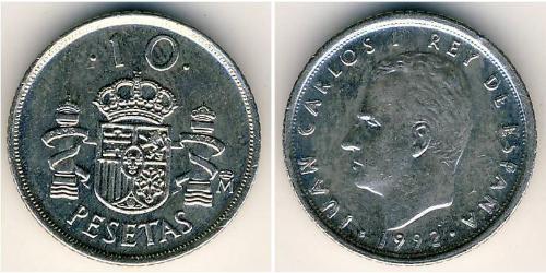 10 Peseta Reino de España (1976 - ) Kupfer/Nickel Juan Carlos I (1938 - )