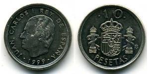 10 Peseta Reino de España (1976 - ) Níquel/Cobre 