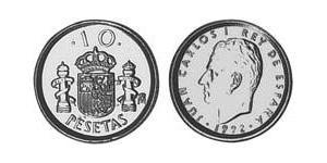 10 Peseta Reino de España (1976 - ) Níquel/Cobre Juan Carlos I (1938 - )