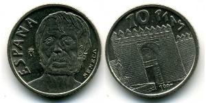 10 Peseta Reino de España (1976 - ) Níquel/Cobre Séneca (4 BC – AD 65)