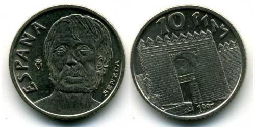 10 Peseta Reino de España (1976 - ) Níquel/Cobre Séneca (4 BC – AD 65)