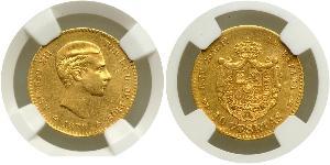 10 Peseta Kingdom of Spain (1874 - 1931) Oro Alfonso XII of Spain (1857 -1885)