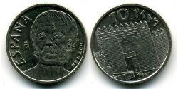 10 Peseta Regno di Spagna (1976 - ) Rame/Nichel Lucio Anneo Seneca (4 BC – AD 65)