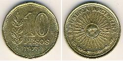 10 Peso Argentina (1861 - ) Alluminio/Bronzo 