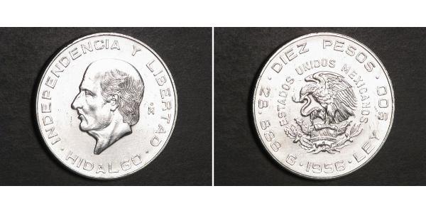 10 Peso Messico (1867 - ) Argento Miguel Hidalgo