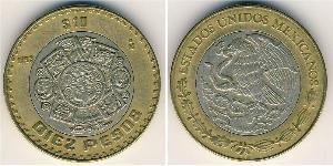 10 Peso México (1867 - ) Bimetal 