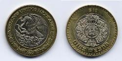 10 Peso United Mexican States (1867 - ) Bimetal 