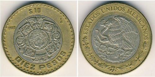 10 Peso United Mexican States (1867 - ) Bimetal 