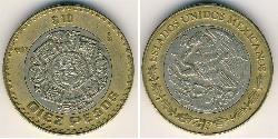 10 Peso 墨西哥 Bimetal 