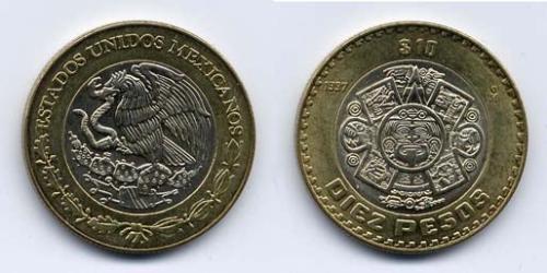 10 Peso 墨西哥 Bimetal 