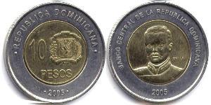 10 Peso 多明尼加 Bimetal 