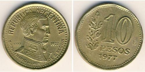 10 Peso Argentinien (1861 - ) Bronze/Aluminium 