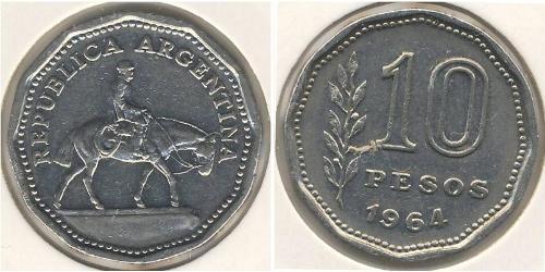 10 Peso Argentine Republic (1861 - ) Copper/Nickel 