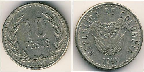 10 Peso Republique de Colombie (1886 - ) Cuivre/Nickel 