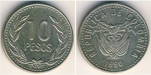 10 Peso Republique de Colombie (1886 - ) Cuivre/Zinc/Nickel 