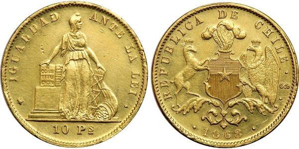 10 Peso Chile Gold 