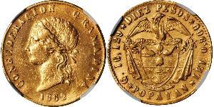 10 Peso Granadine Confederation (1858 - 1863) Gold 