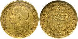 10 Peso Vereinigte Staaten von Kolumbien (1863 - 1886) Gold 