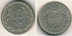 10 Peso Republik Kolumbien  (1886 - ) Kupfer/Nickel 