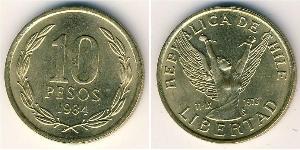 10 Peso Chile Latón 