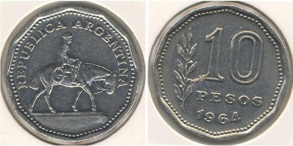 10 Peso República Argentina (1861 - ) Níquel/Cobre 